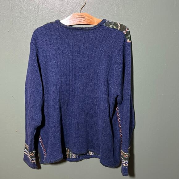Vintage Jantzen Classics Hand Embroidered Navy Cardigan Sweater - Picture 6 of 6